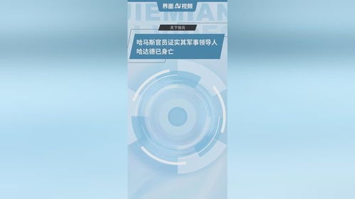 哈马斯官员证实其军事领导人已身亡